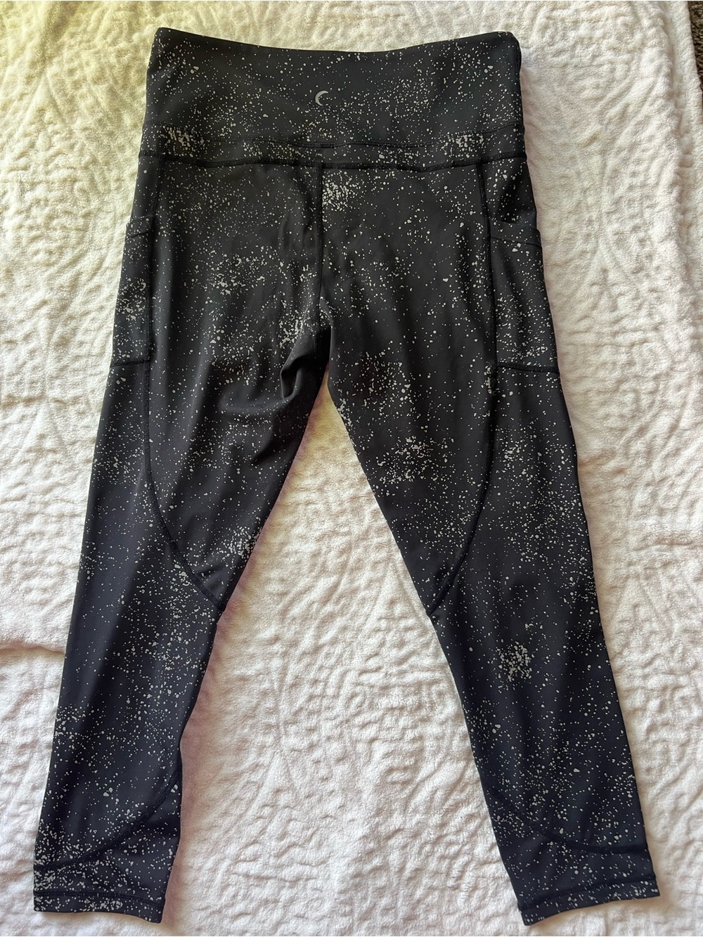 ZYIA Active Black Speckled High Waisted Pocket Leggings Size 14-16 - Picture 5 of 6